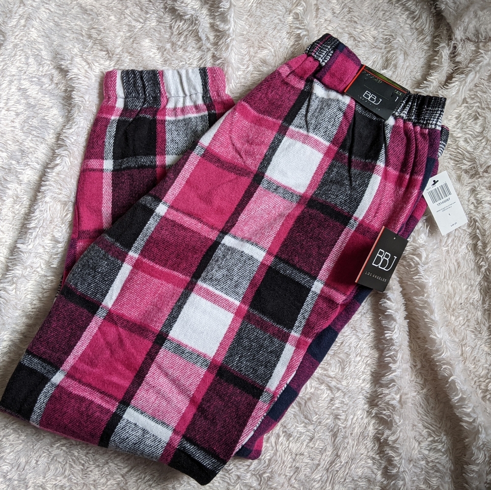 NWT Pink Plaid Joggers sz XL - Picture 3 of 8